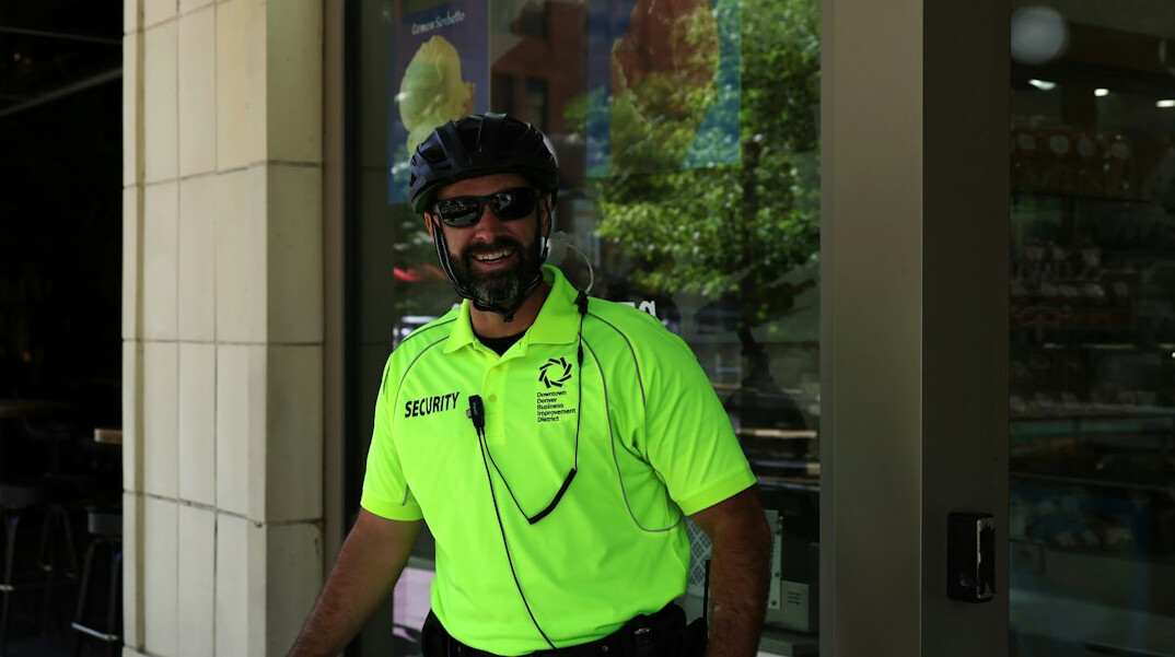 security guard patrolling store